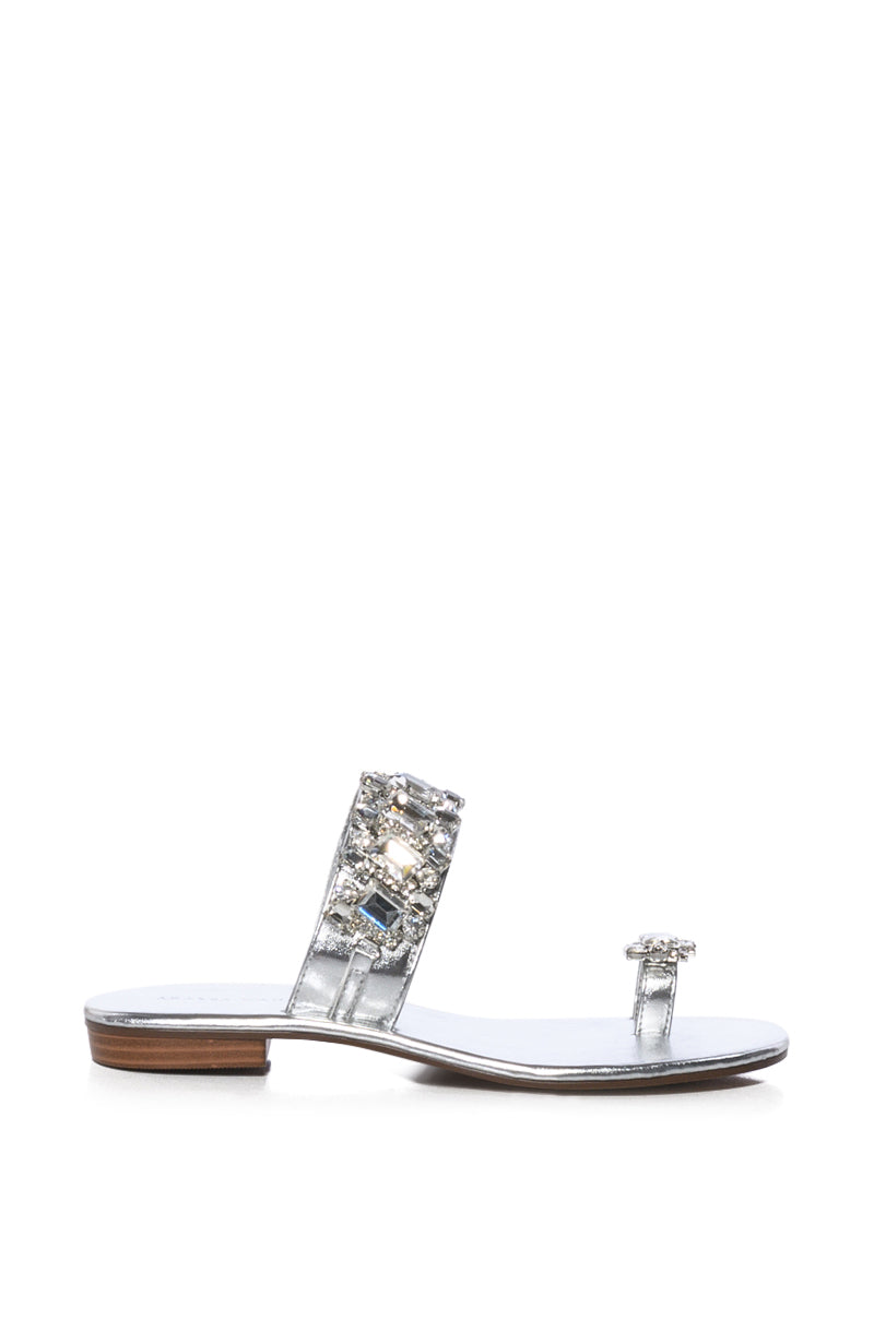 AZALEA WANG WHIMSEY EMBELLISHED SANDAL IN SILVER