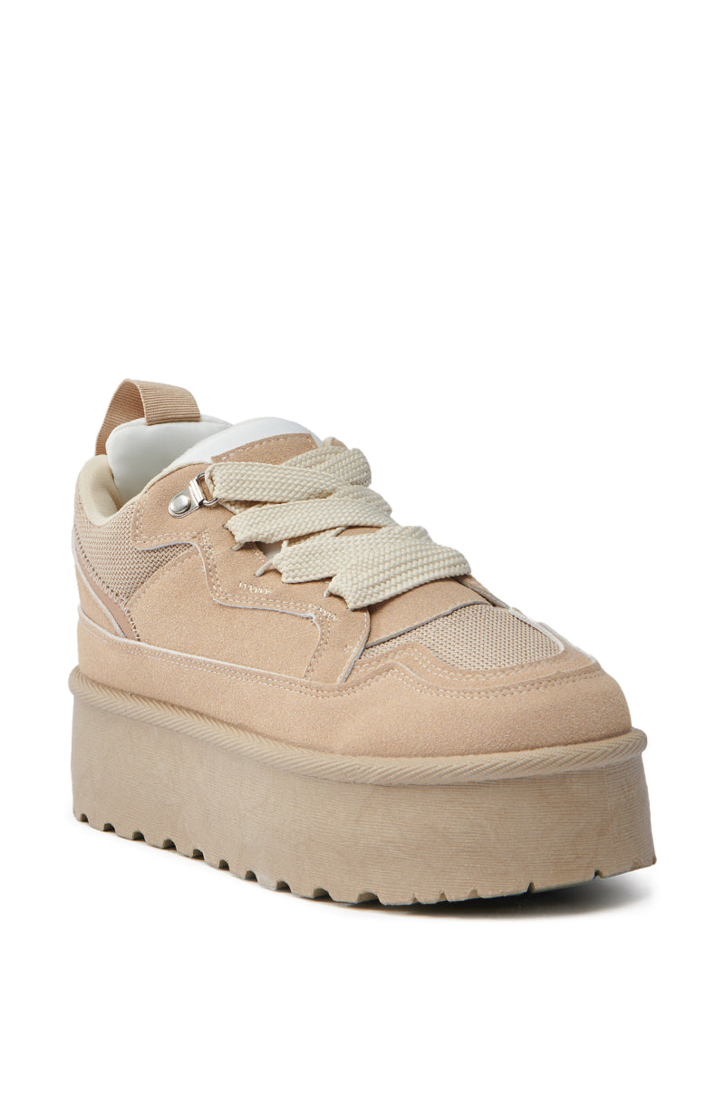 POPULARITY SAND FLATFORM SNEAKER