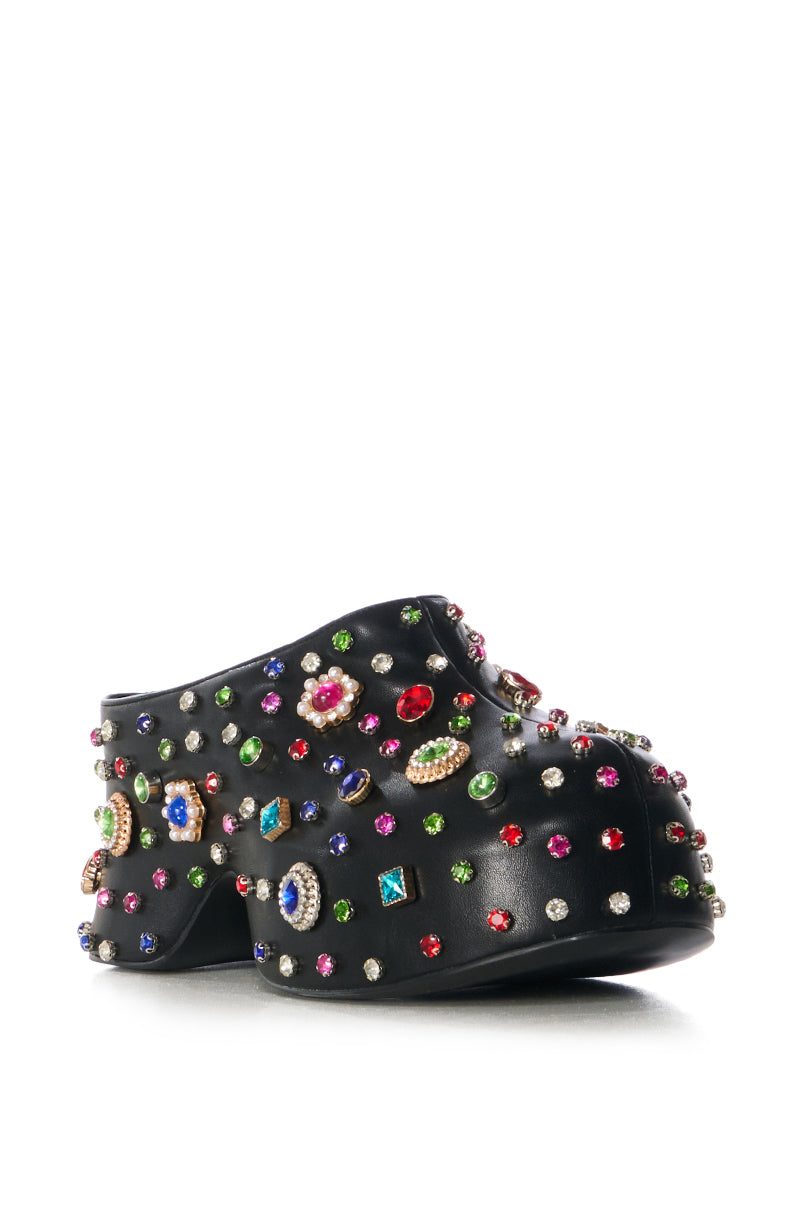 AZALEA WANG THURLOW BLACK EMBELLISHED CLOG