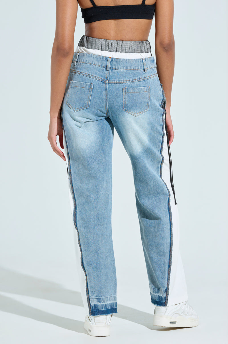 GET WITH IT DENIM TRACK PANT