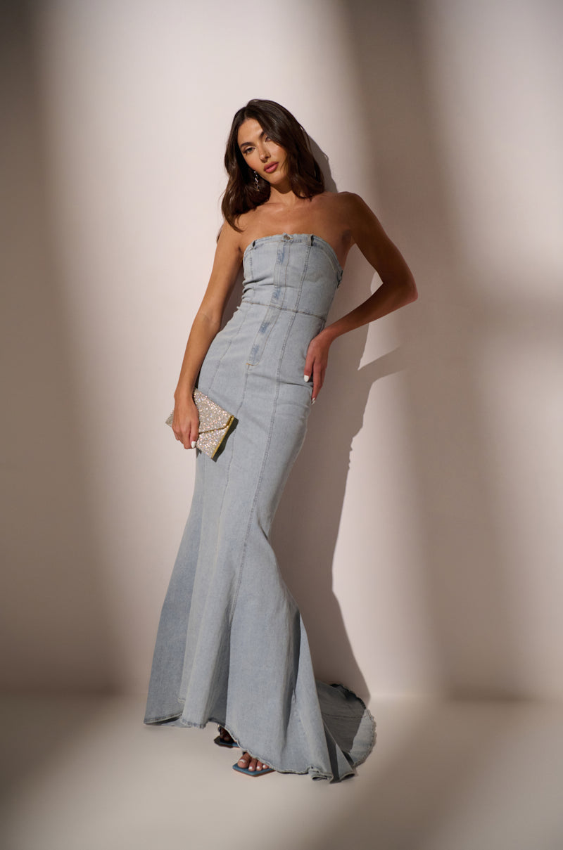 CALL ME BRITNEY DENIM MAXI DRESS