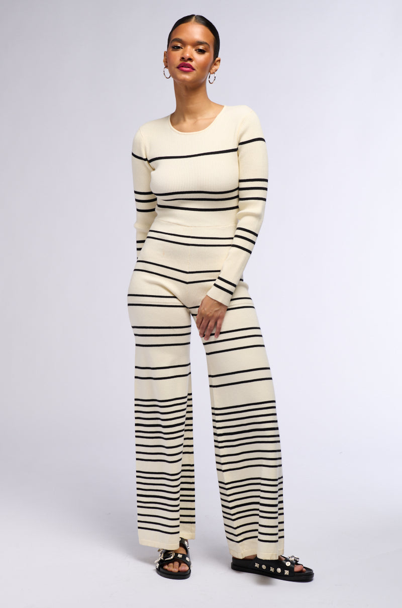 DONNA STRIPED KNIT JUMPSUIT