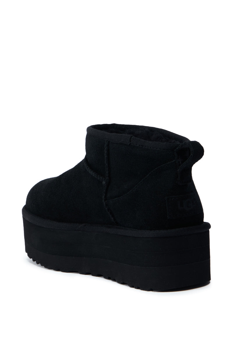 UGG CLASSIC ULTRA MINI PLATFORM BOOTIE IN BLACK