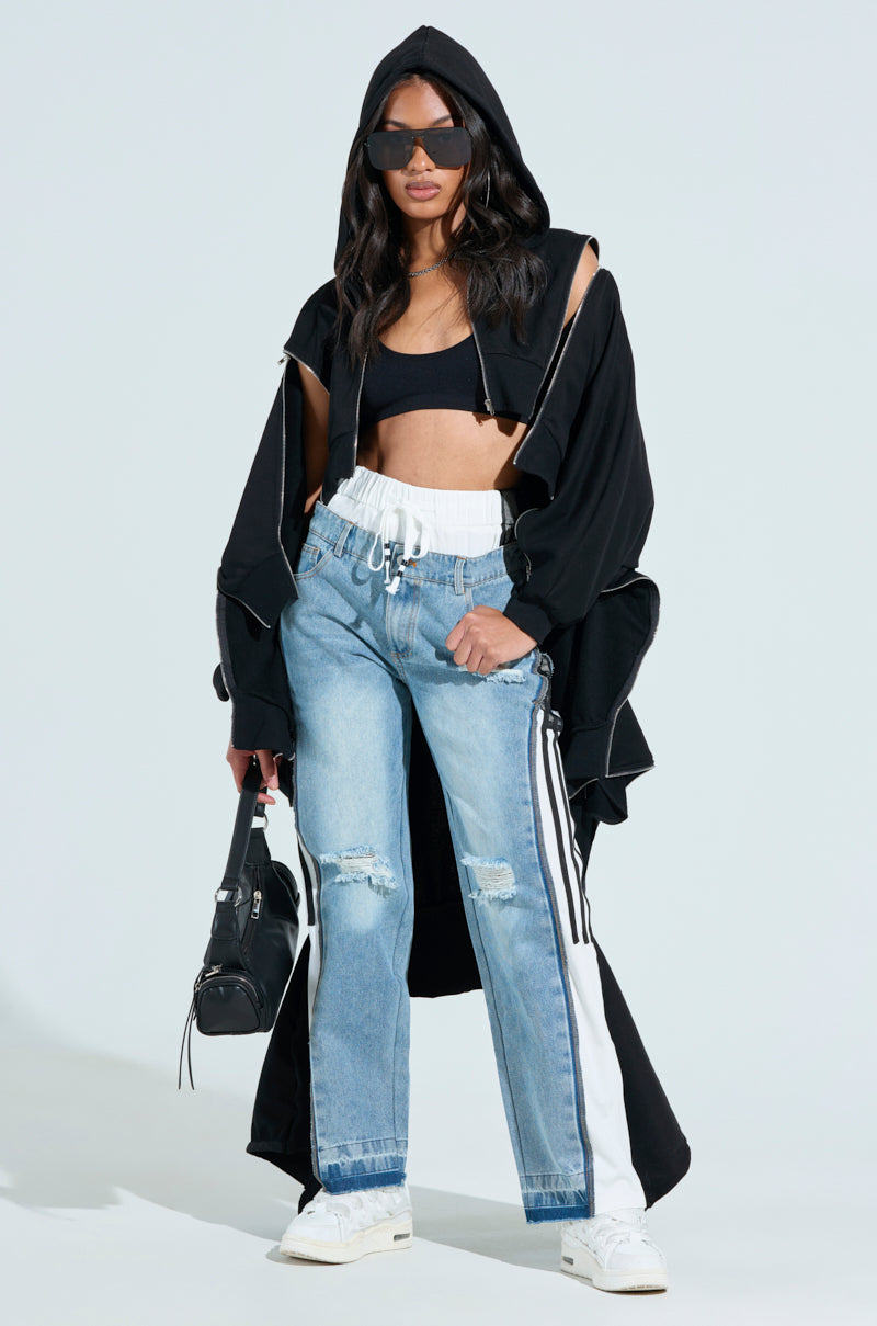 GET WITH IT DENIM TRACK PANT