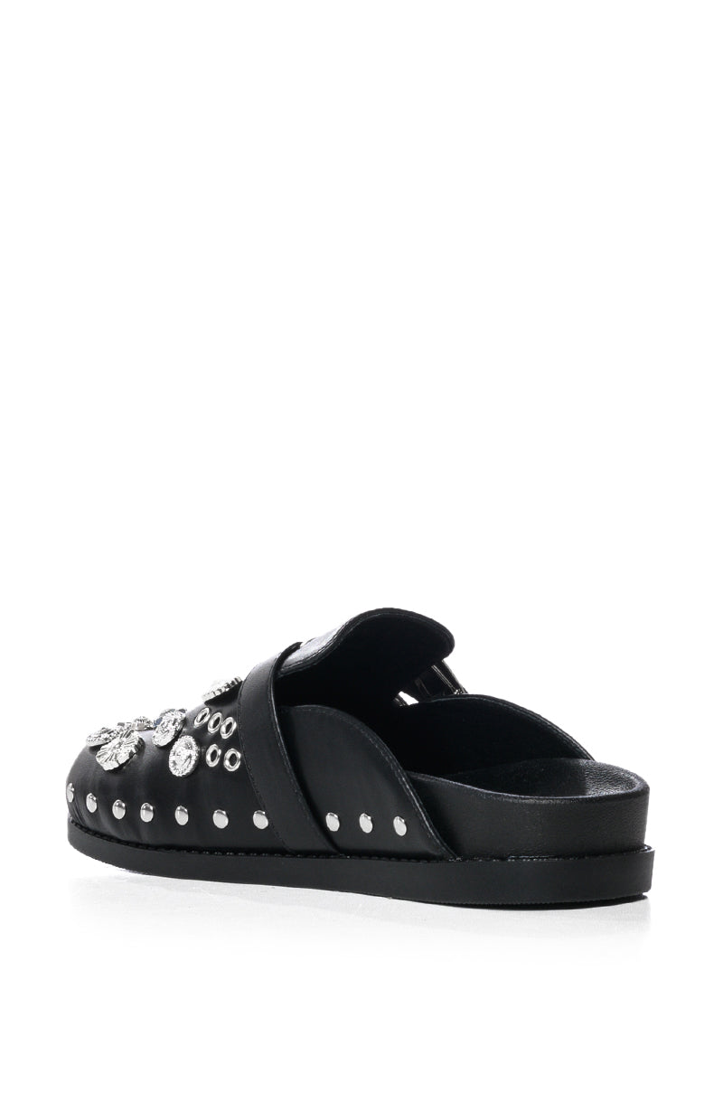 AZALEA WANG MOHSIN BLACK EMBELLISHED CLOG