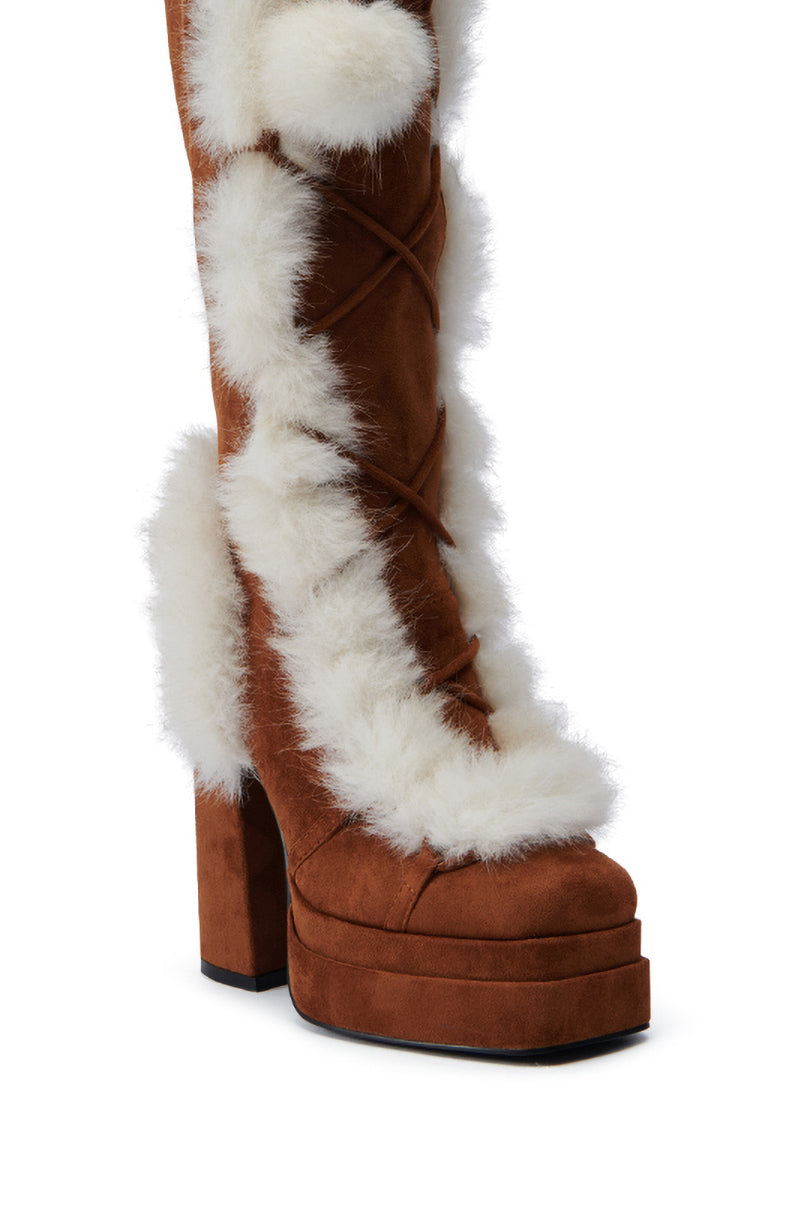 AZALEA WANG HARIBO TAN FUR BOOT