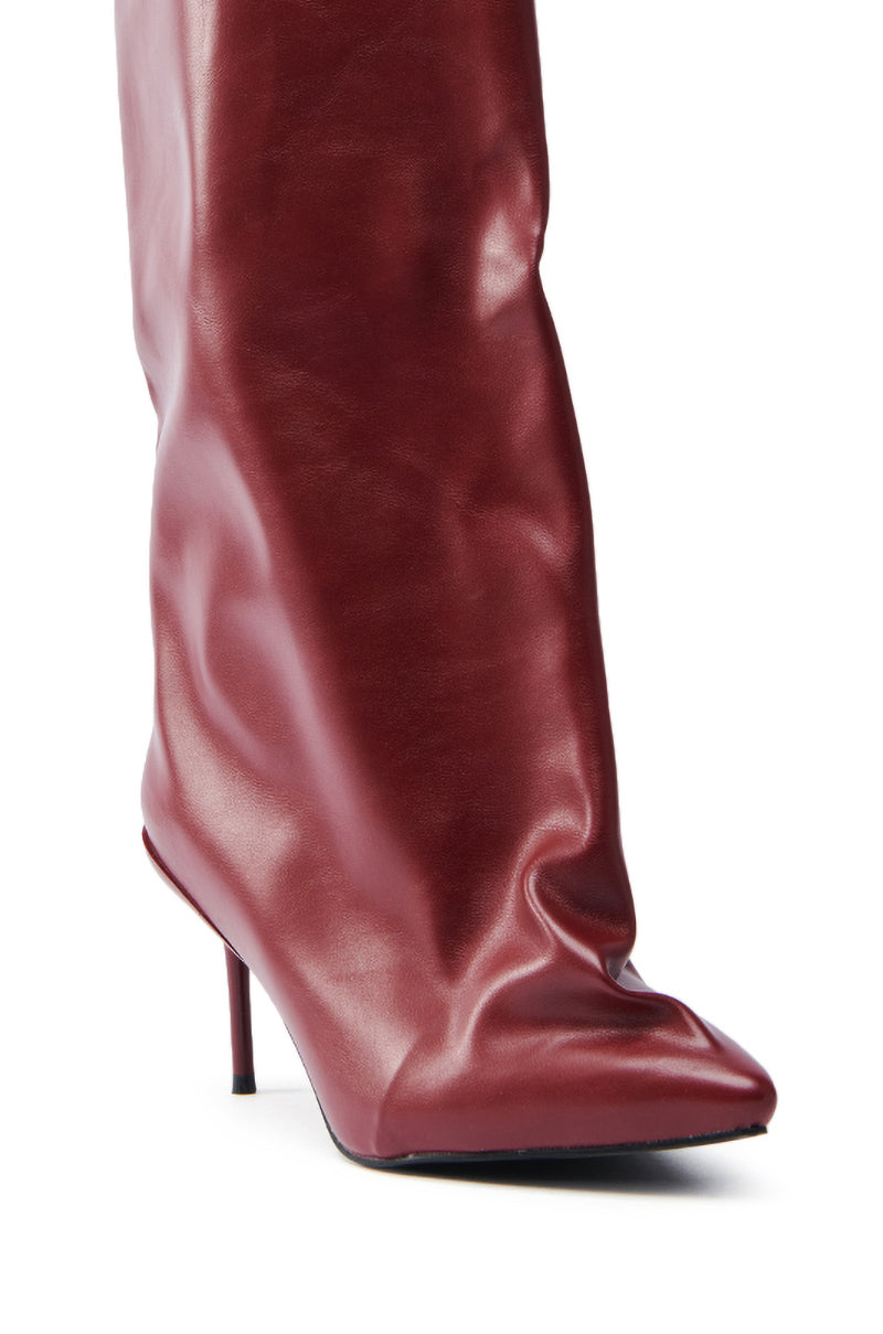 AZALEA WANG COUTURECRAZY BURGUNDY BOOT