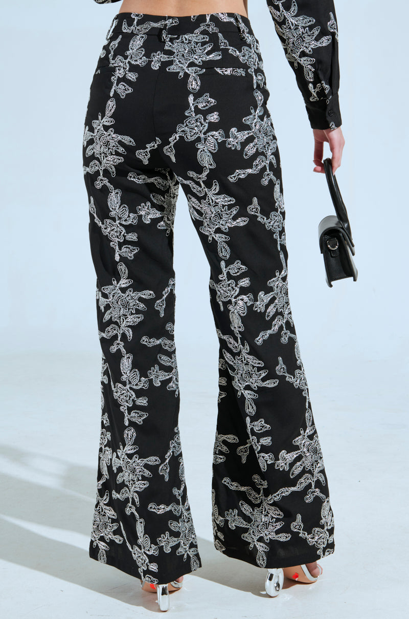 ZIGGY EMBROIDERED FLARE TROUSER