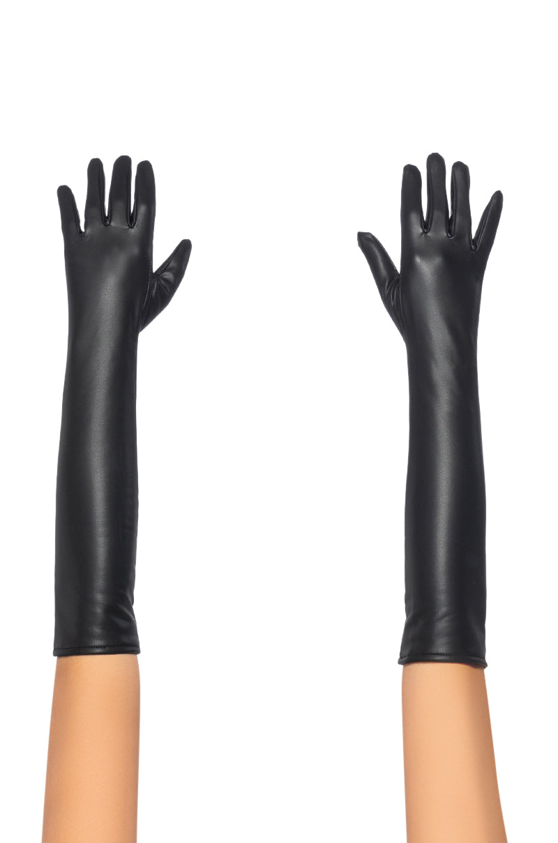 BACK IN BLACK PLEATHER EVENING GLOVE