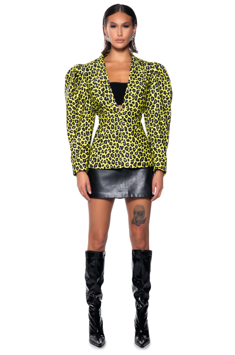 WILD SIDE YELLOW CHEETAH BLAZER