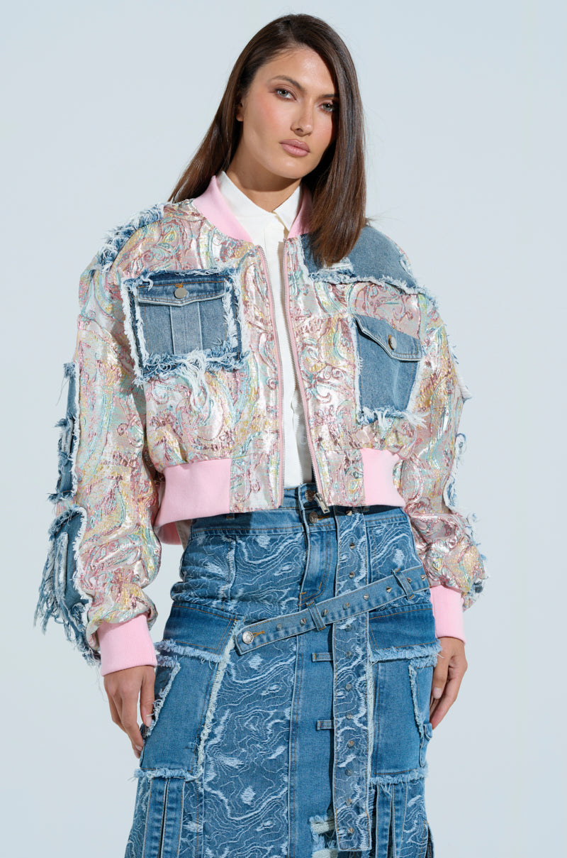 SPRING REFRESH BROCADE BOMBER