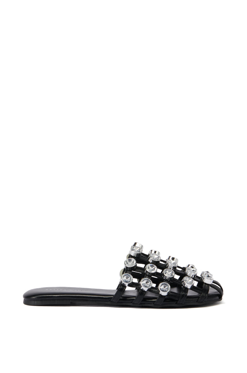 AZALEA WANG XERES GEM EMBELLISHED FLAT IN BLACK