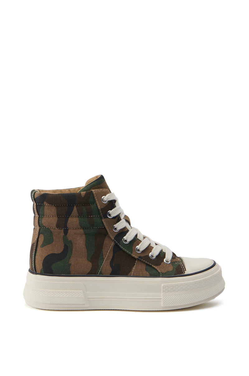 AZALEA WANG WACKY CAMO HIGH TOP SNEAKER