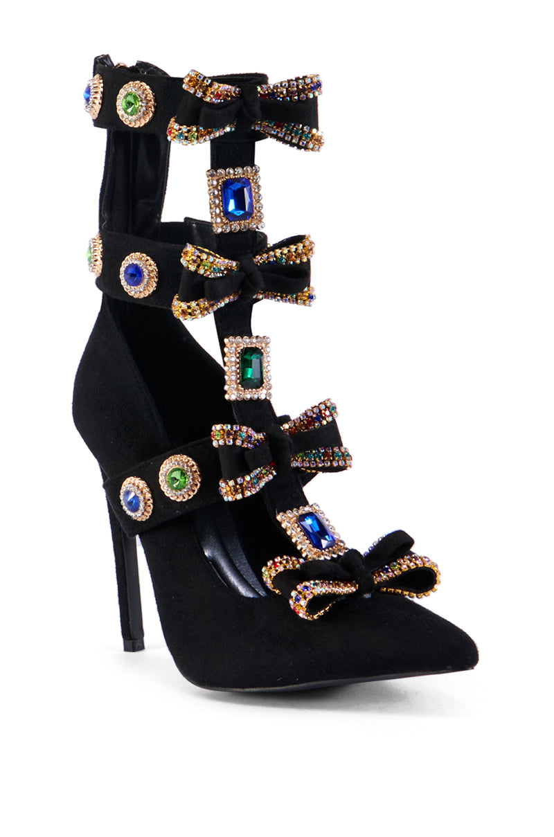 AZALEA WANG BRILLANCE BLACK EMBELLISHED PUMP