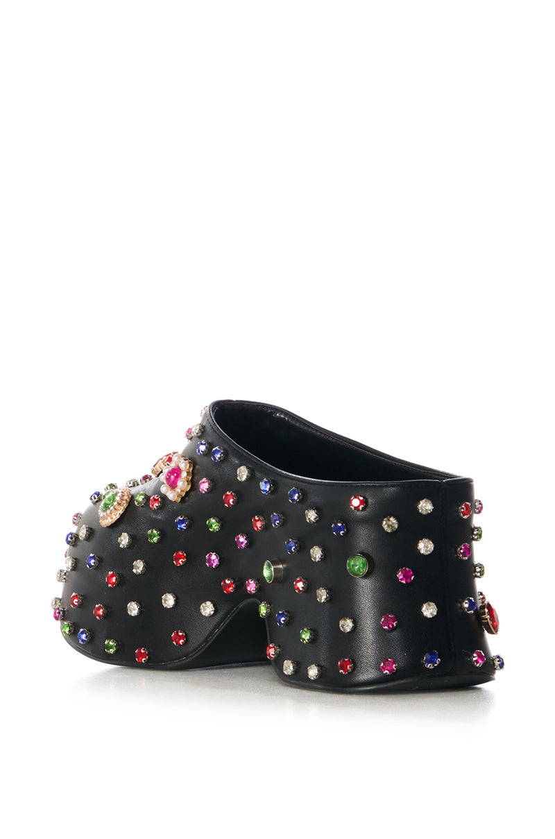 AZALEA WANG THURLOW BLACK EMBELLISHED CLOG