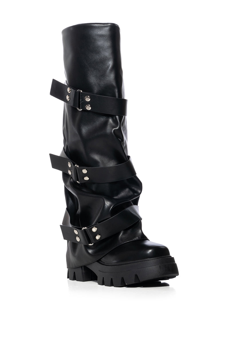 AZALEA WANG CHARNA BLACK INDUSTRIAL LOOK BOOT