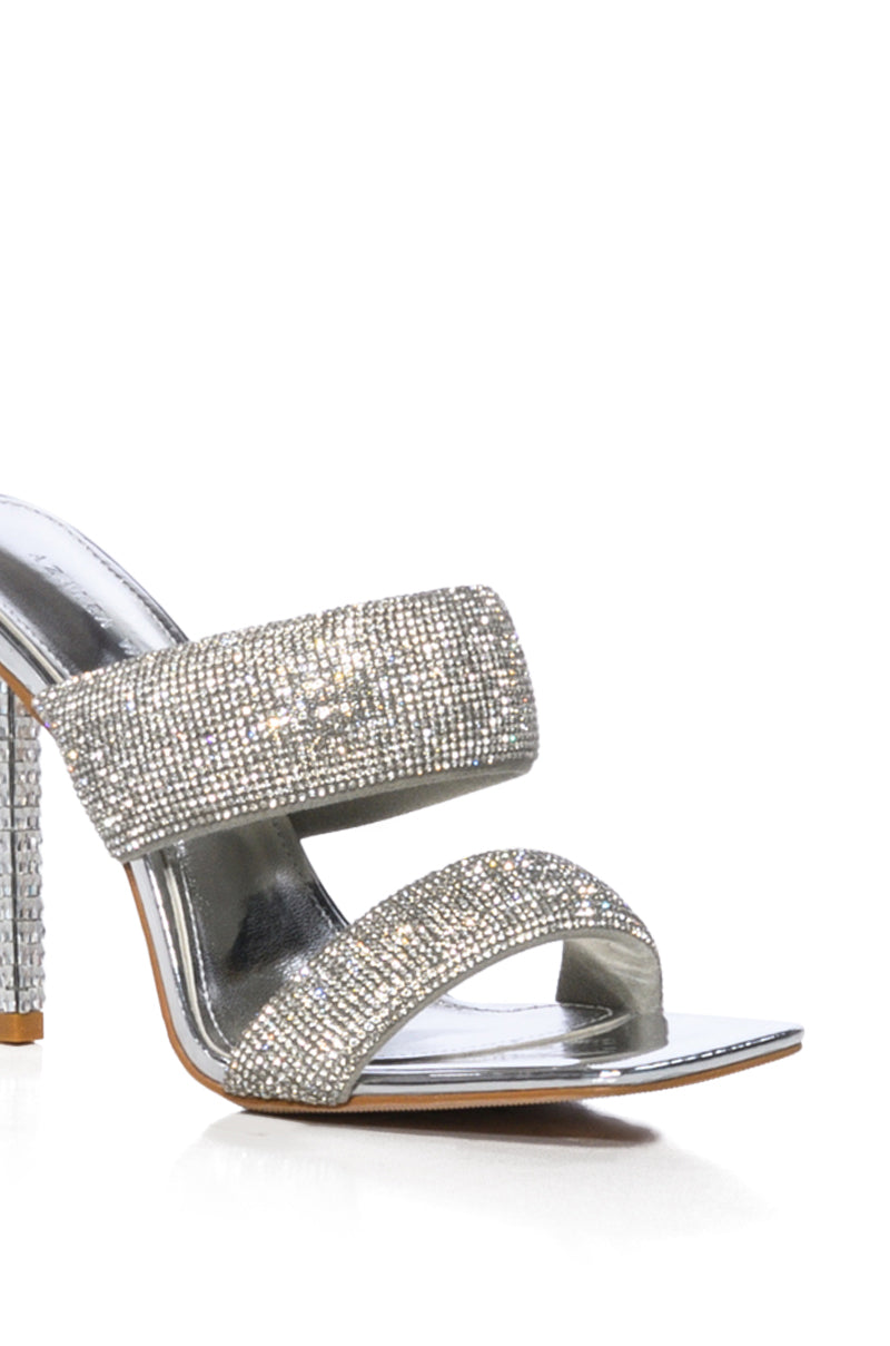 AZALEA WANG TONYA EMBELLISHED STILETTO SANDAL IN SILVER