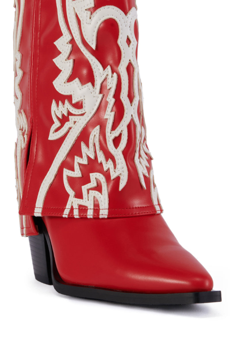 AZALEA WANG ESPERANZA WESTERN BOOTIE IN RED