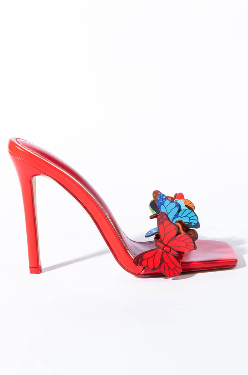 AZALEA WANG ANGEL ENERGY STILETTO SANDAL IN RED