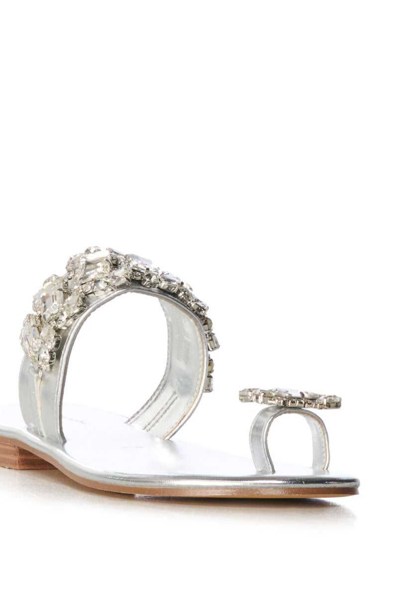 AZALEA WANG WHIMSEY EMBELLISHED SANDAL IN SILVER