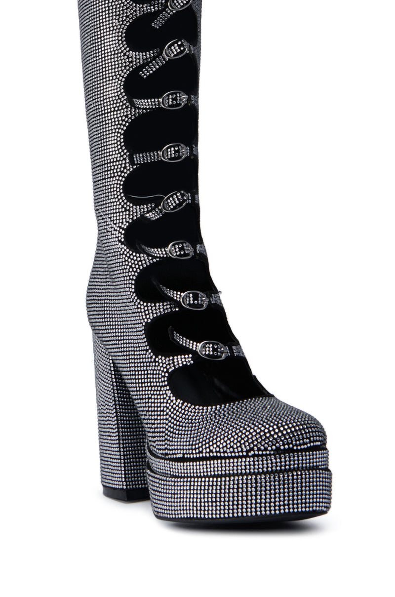 AZALEA WANG MARRIGOLD CHUNKY BOOT IN SILVER