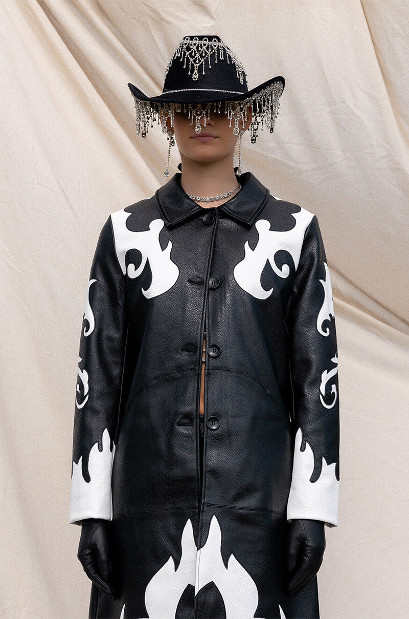 ROBOT COWGIRL PU TRENCH JACKET