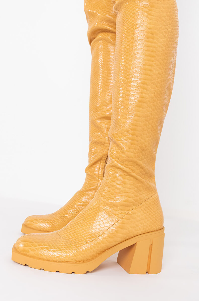 AZALEA WANG SEE ME IN YOUR DREAMS CHUNKY BOOT IN YELLOW