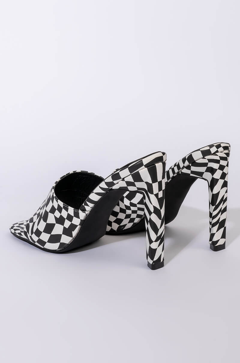 AZALEA WANG INTO YOU STILETTO SANDAL IN BLACK WHITE