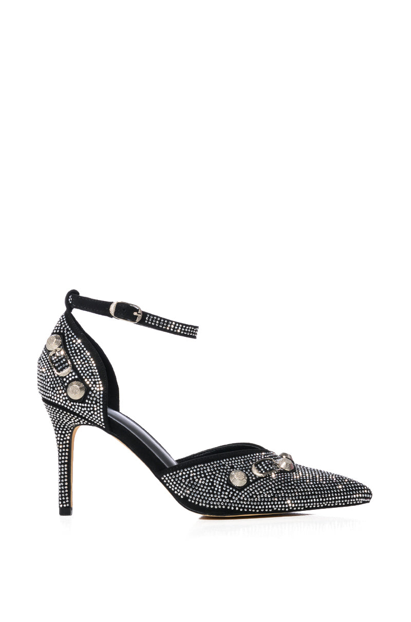 AZALEA WANG TICKLES EMBELLISHED PUMP IN BLACK