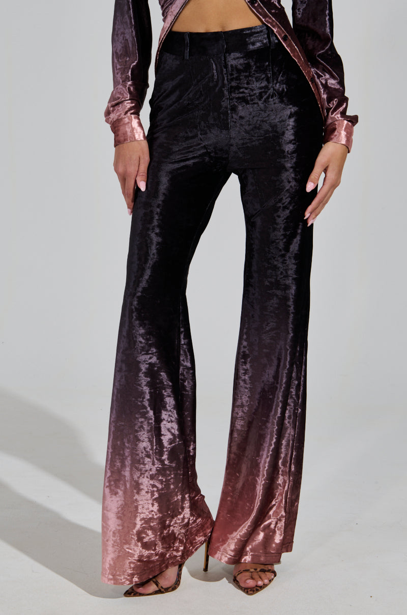 NEVER SWITCH UP OMBRE FLARE LEG PANT IN BLACK