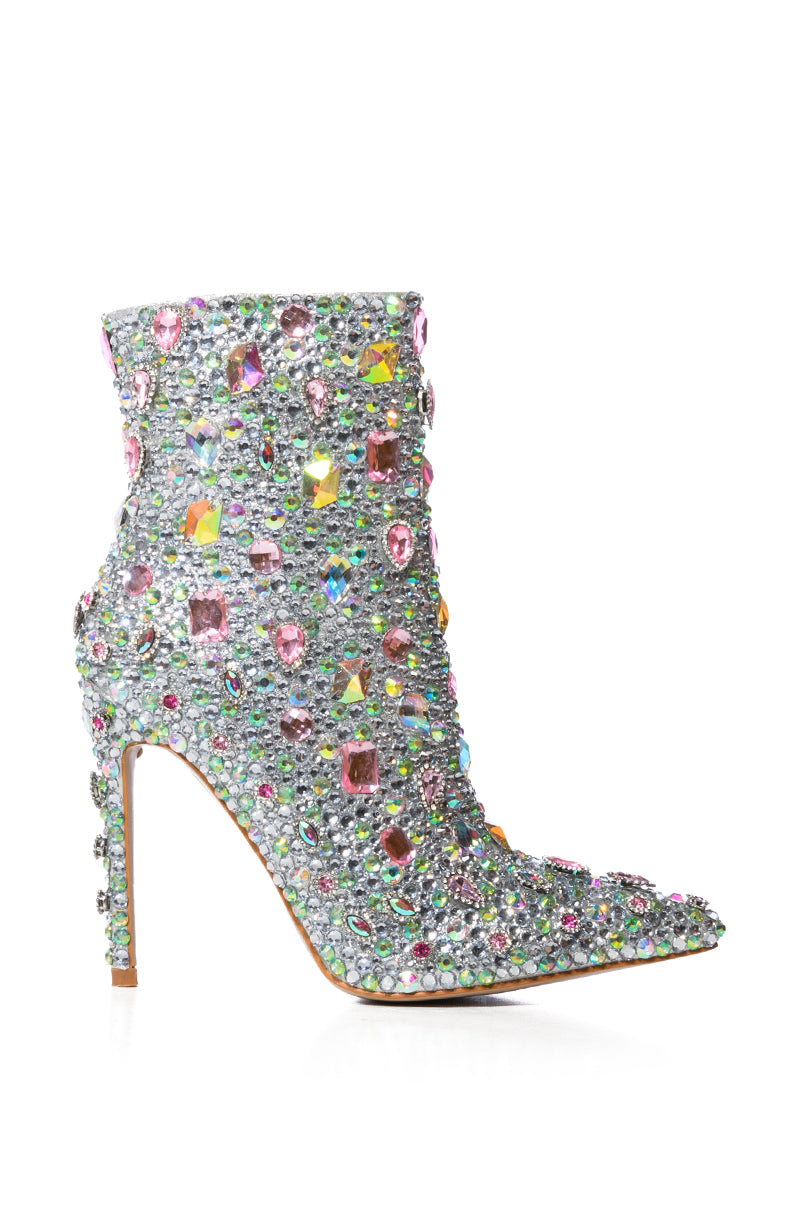 AZALEA WANG ARNICA EMBELLISHED BOOTIE IN PINK