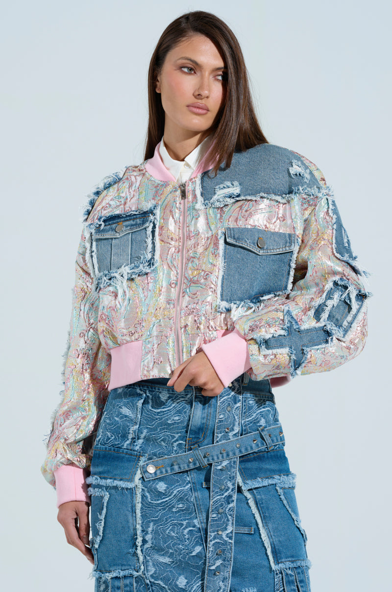 SPRING REFRESH BROCADE BOMBER