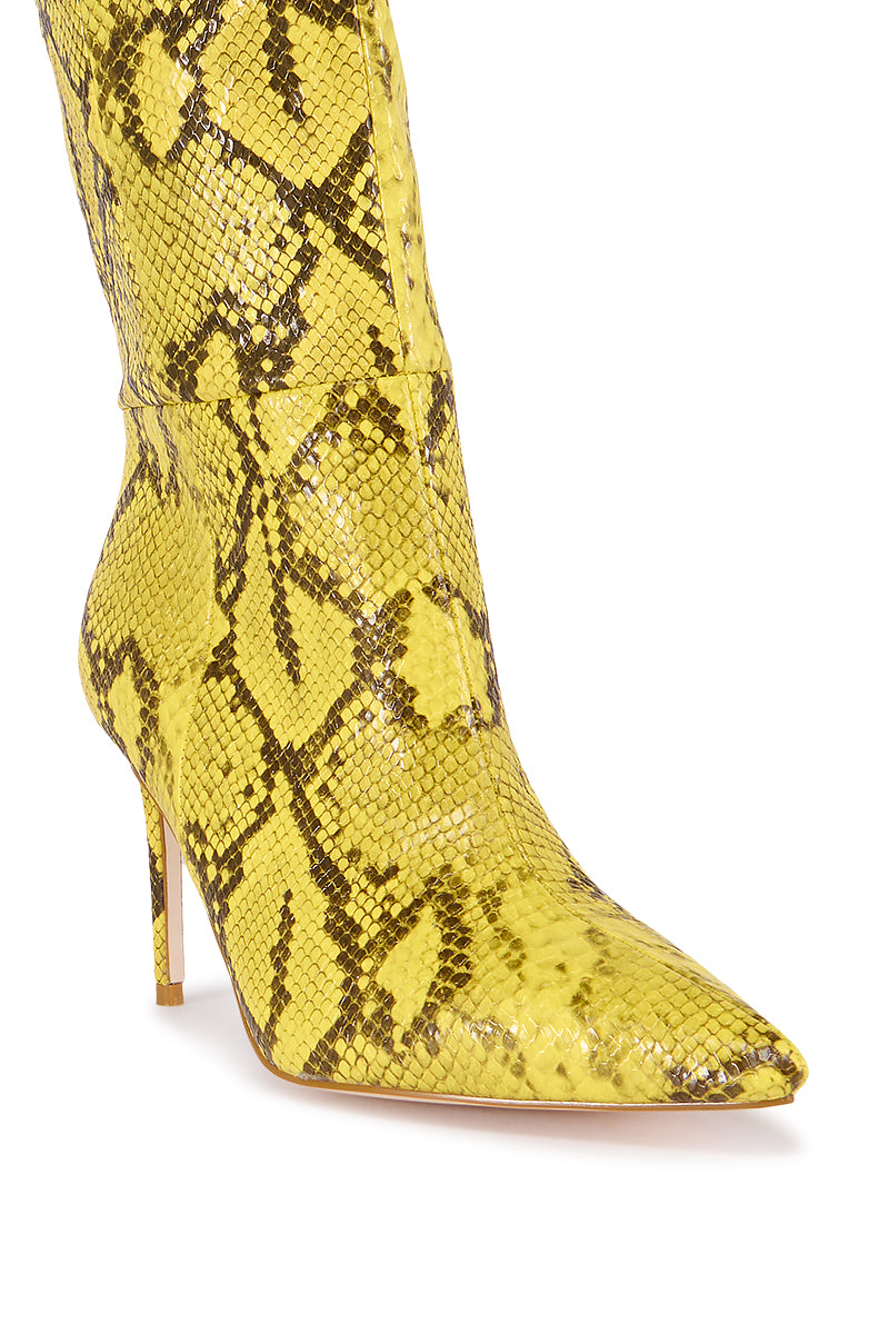 AZALEA WANG SYLVETTE YELLOW PRINTED BOOT