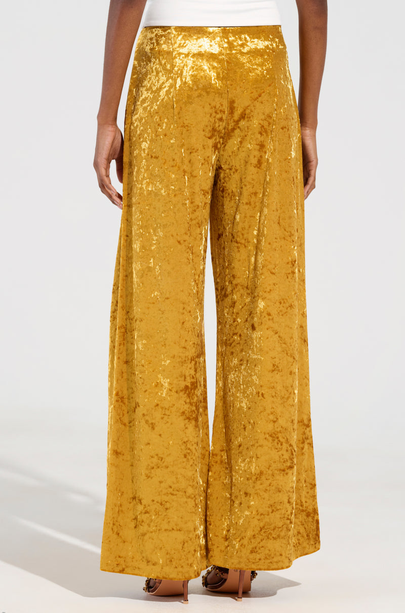 DRIPPING IN GOLD CRUSHED VELVET TROUSER