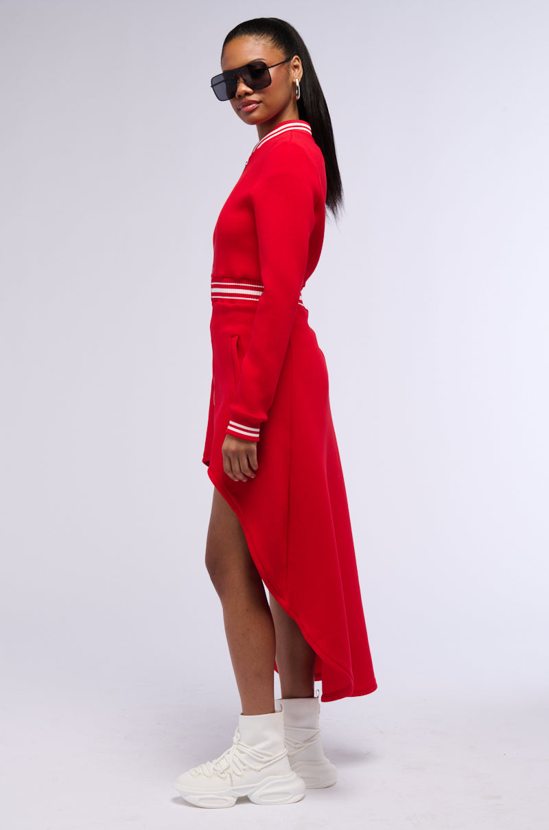 KEEP IT MOVING SCUBA TRENCH IN RED