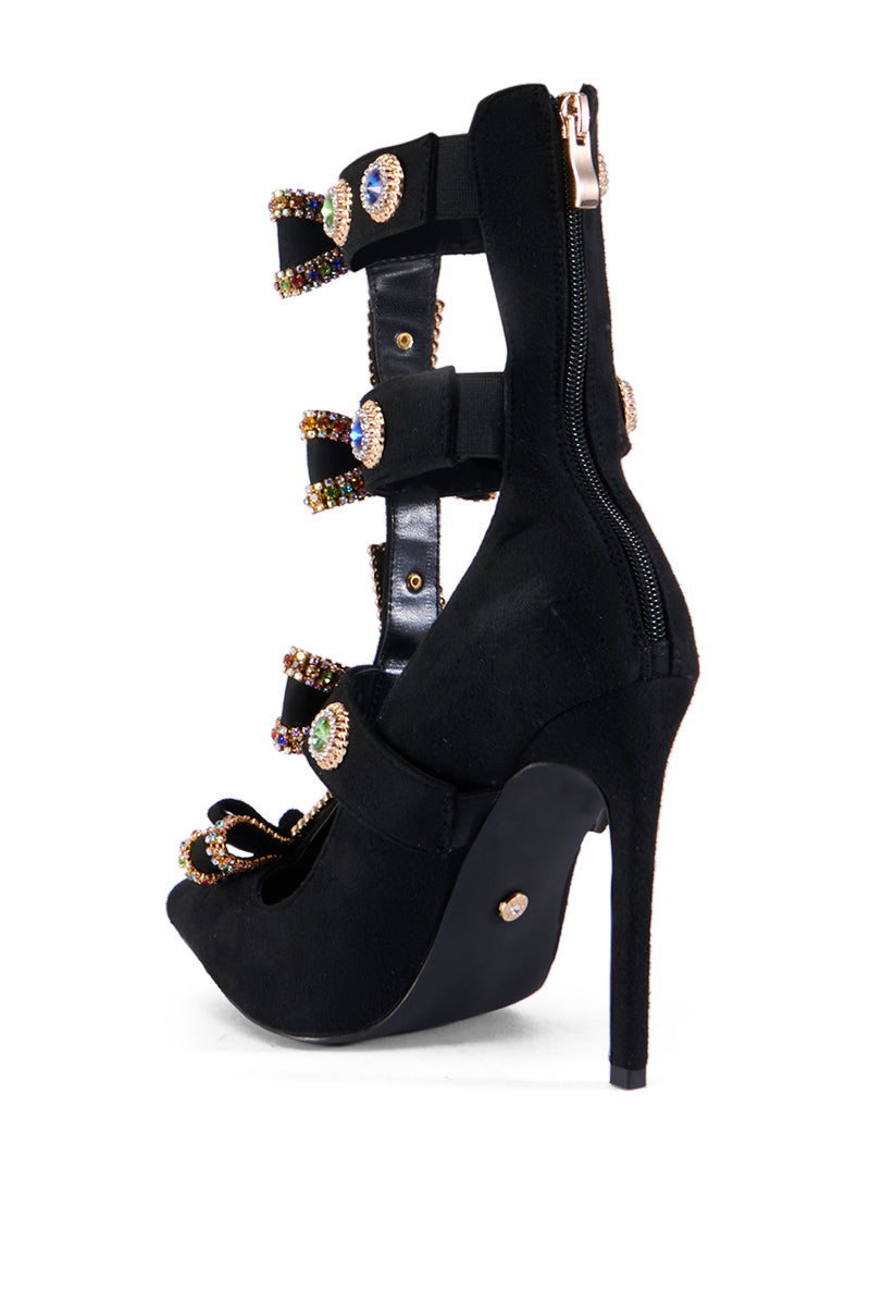 AZALEA WANG BRILLANCE BLACK EMBELLISHED PUMP