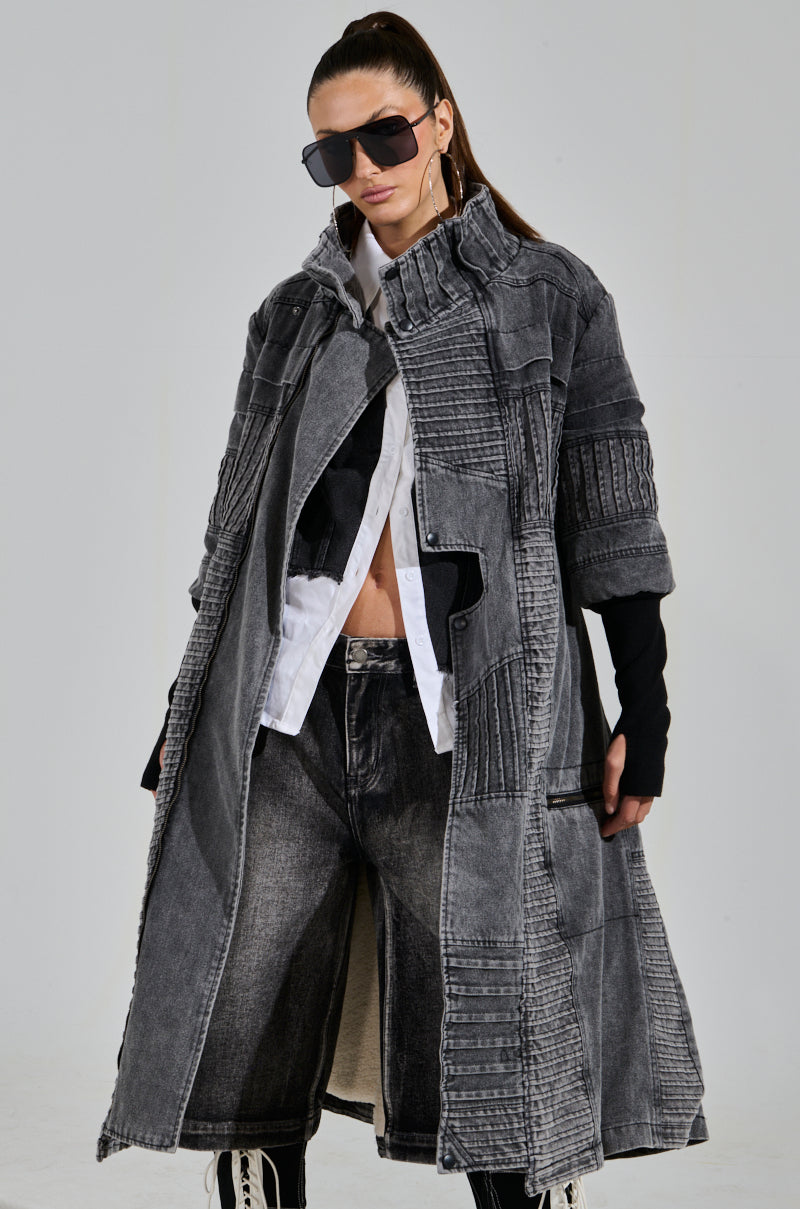 VORTEX DENIM TRENCH COAT