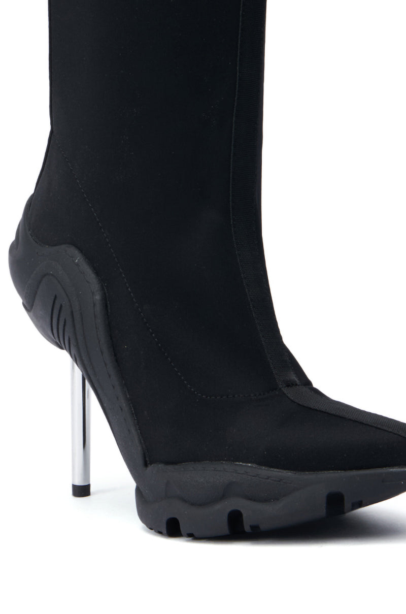 AZALEA WANG WILBER BOOTIE WITH STRETCH NEOPRENE IN BLACK