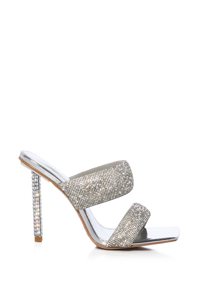 AZALEA WANG TONYA EMBELLISHED STILETTO SANDAL IN SILVER