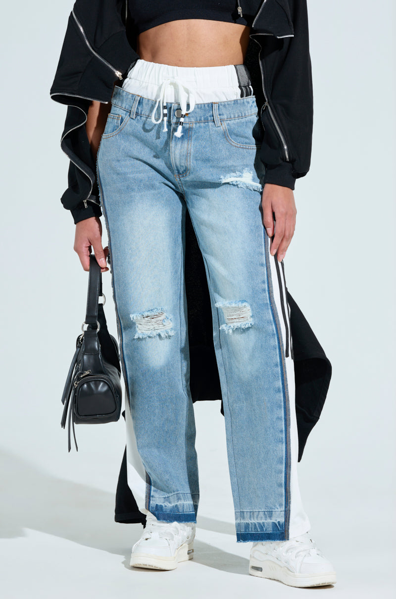 GET WITH IT DENIM TRACK PANT