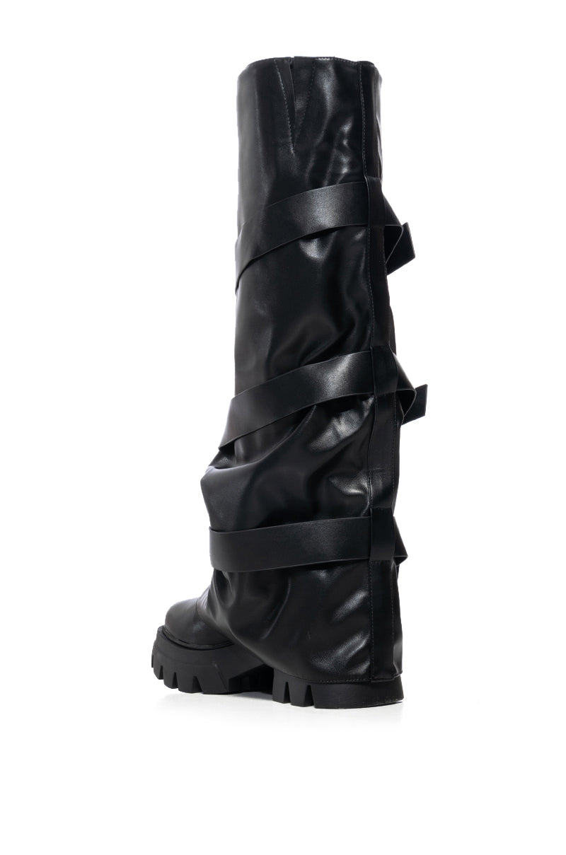 AZALEA WANG CHARNA BLACK INDUSTRIAL LOOK BOOT