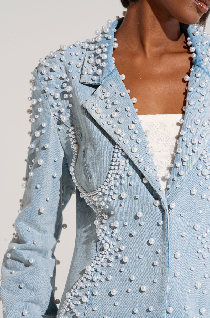 ALIX PEARL EMBELLISHED BLAZER