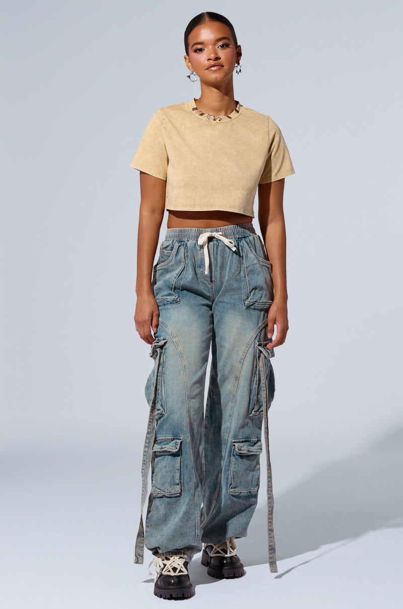 THINK ABOUT IT DENIM CARGO PANT