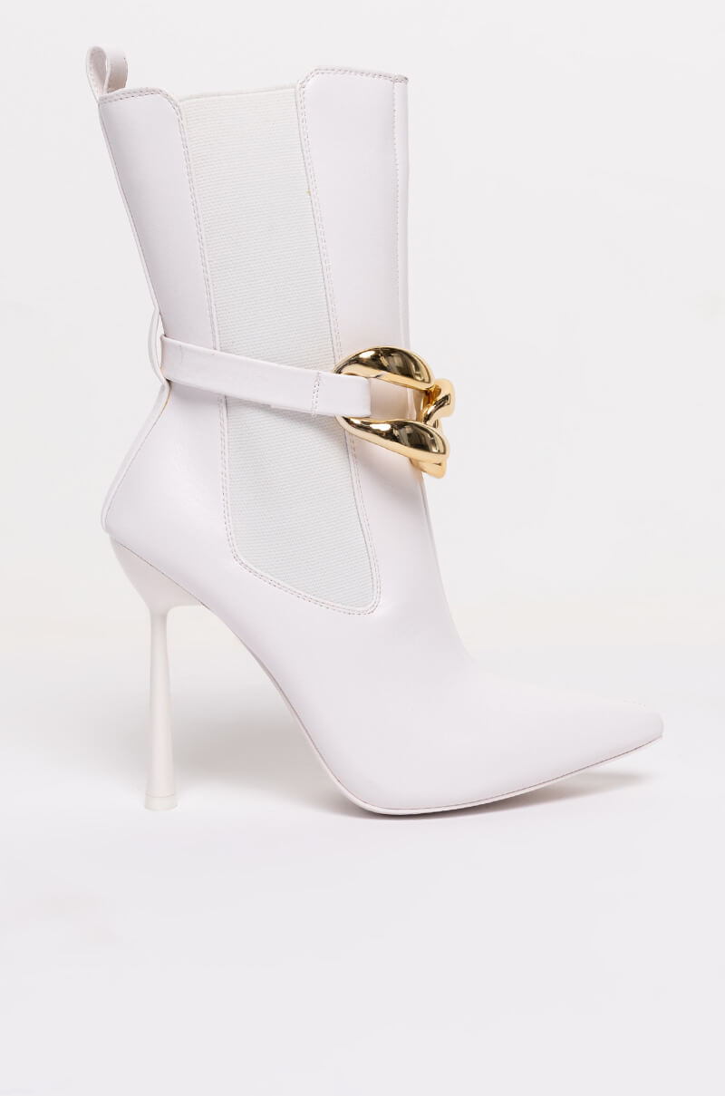 AZALEA WANG HEATING UP STILETTO BOOTIE IN WHITE