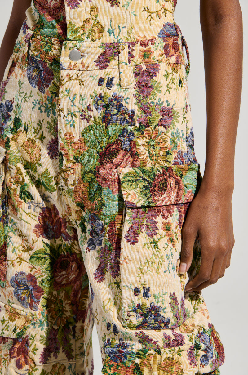 IN HER ELEMENT FLORAL WOVEN JUMPSUIT