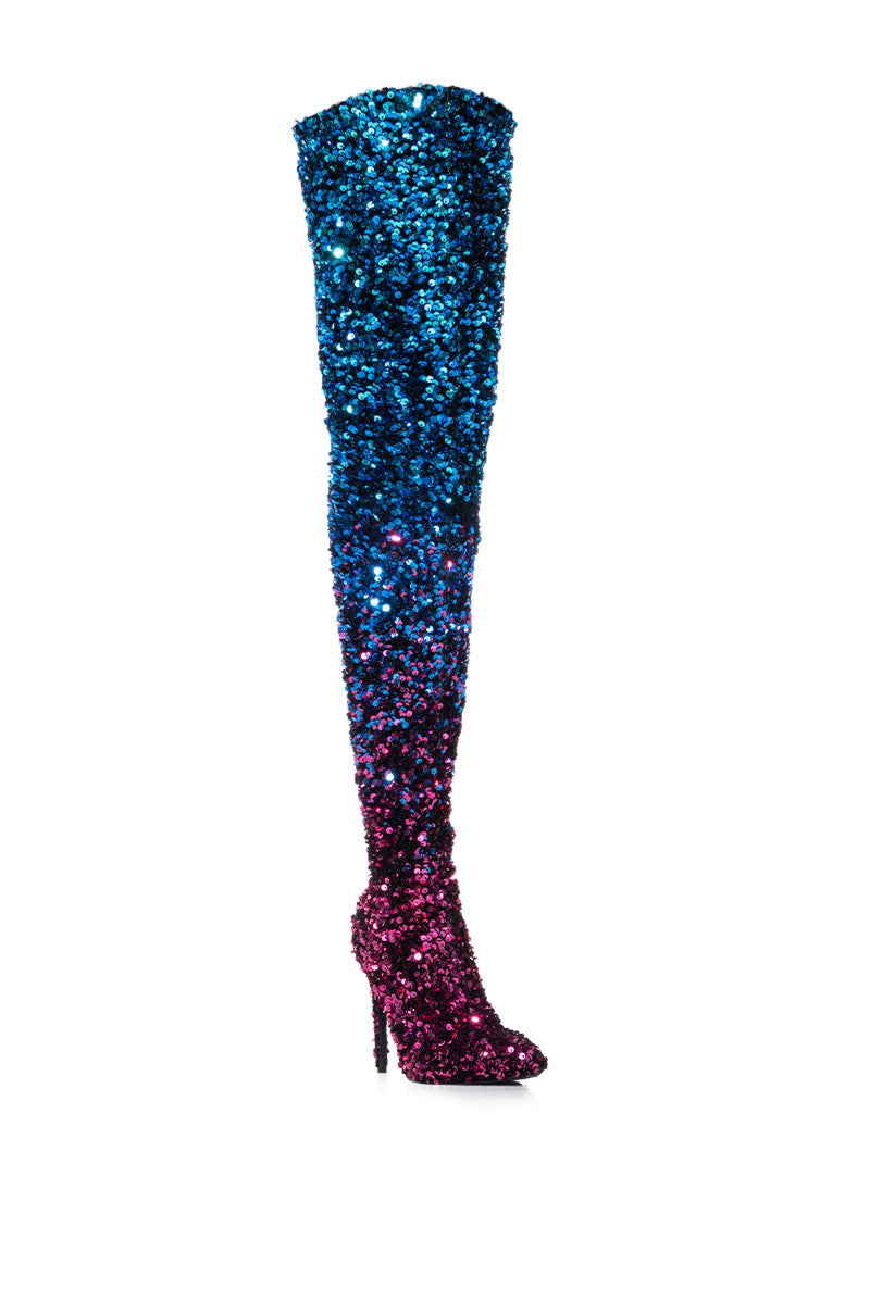 AZALEA WANG ELLIANA MULTI OMBRE SEQUIN BOOT