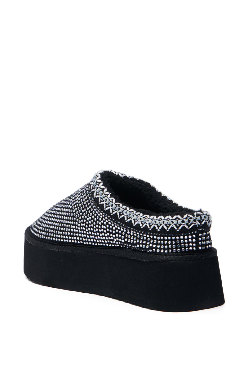 AZALEA WANG DAVIAT BLACK EMBELLISHED SLIPPER FLAT