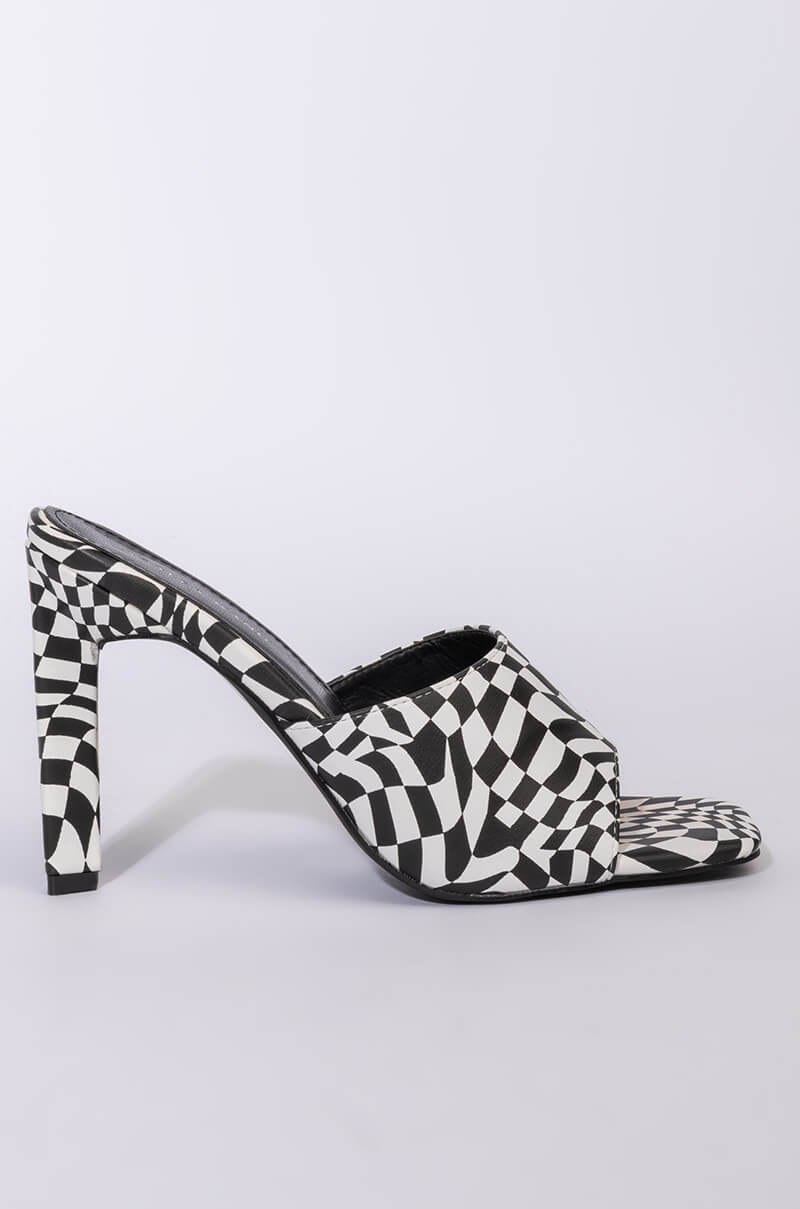 AZALEA WANG INTO YOU STILETTO SANDAL IN BLACK WHITE