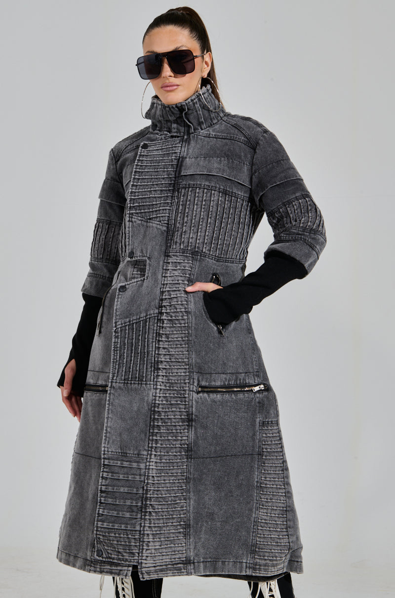 VORTEX DENIM TRENCH COAT