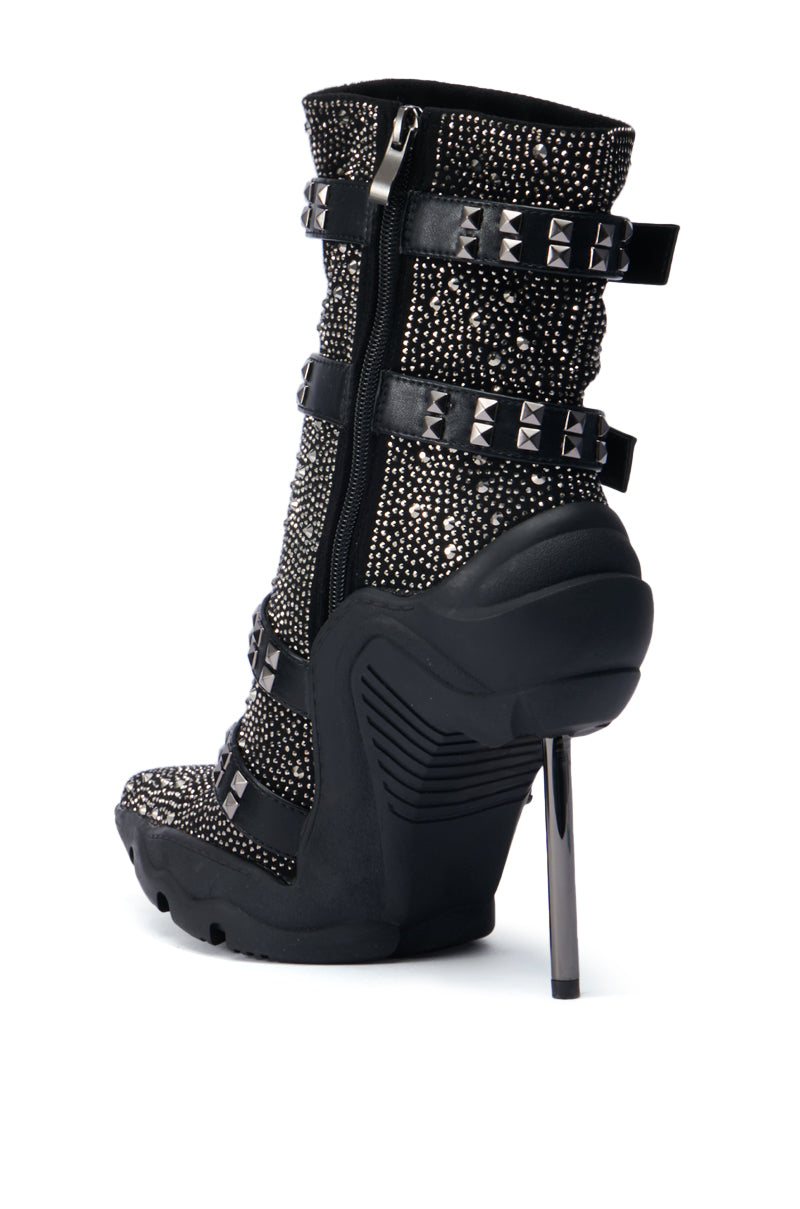 AZALEA WANG EMBELLISHED BOOTIE IN BLACK